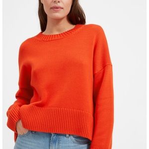 Red Everlane square cotton sweater
